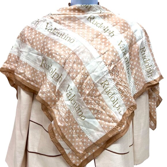 Valentino Rudolph 1921 scarf, 100% sheer silk, 38" x40" large full body wrap(35) - Picture 12 of 12